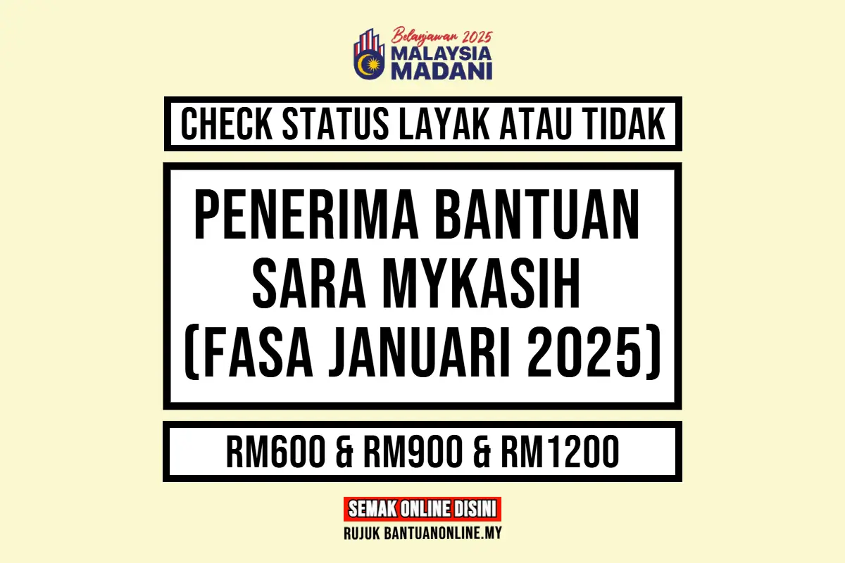 BANTUAN SARA MYKASIH 2025 TARIKH MASUK