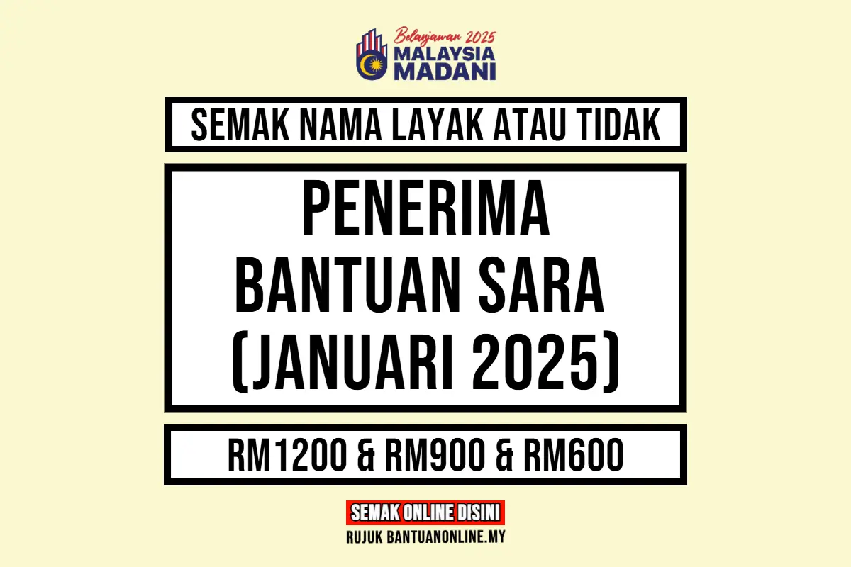 SARA 2025 TARIKH BAYARAN
