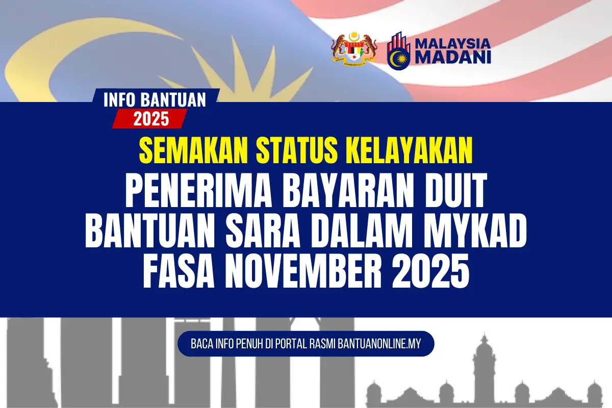 SEMAK BAYARAN DUIT BANTUAN SARA DALAM MYKAD FASA NOVEMBER 2025