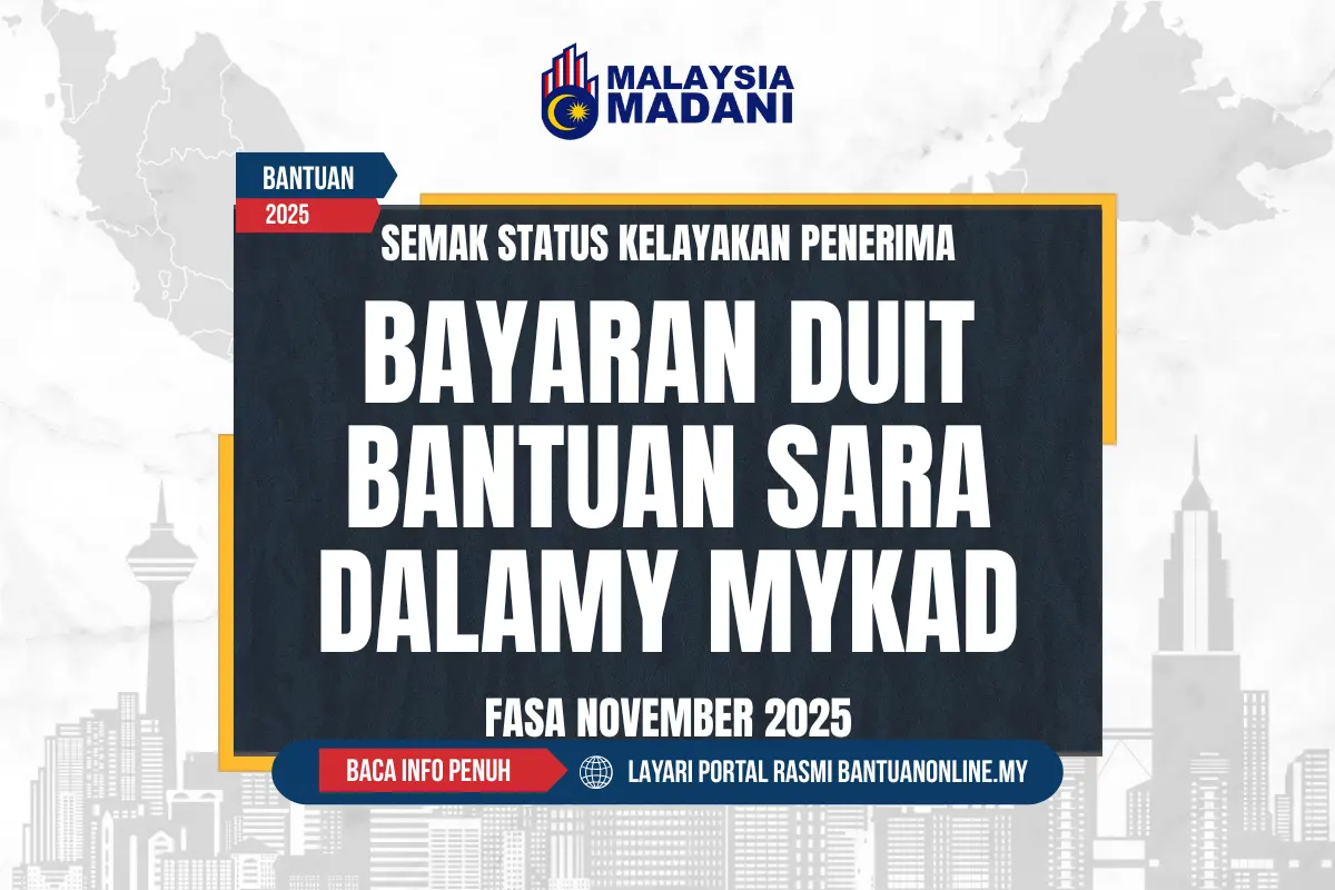 SEMAKAN BAYARAN DUIT BANTUAN SARA DALAM MYKAD FASA NOVEMBER 2025