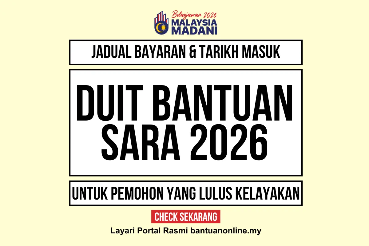 JADUAL BAYARAN DUIT SARA 2026