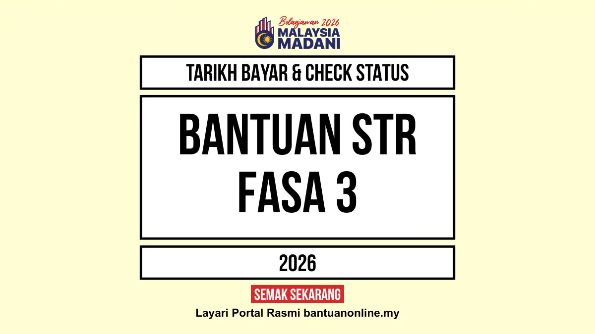 TARIKH BANTUAN STR DIBAYAR 2026