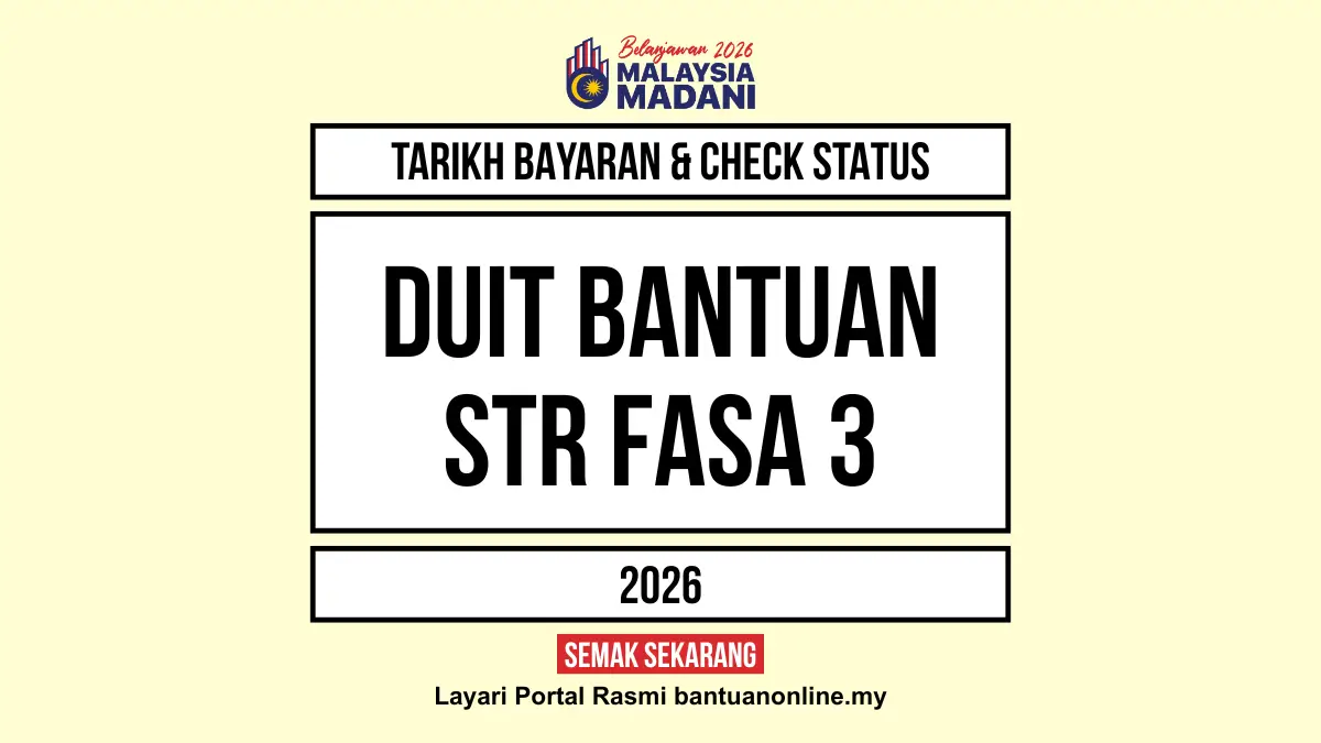 TARIKH DUIT BANTUAN STR 2026 DIBAYAR