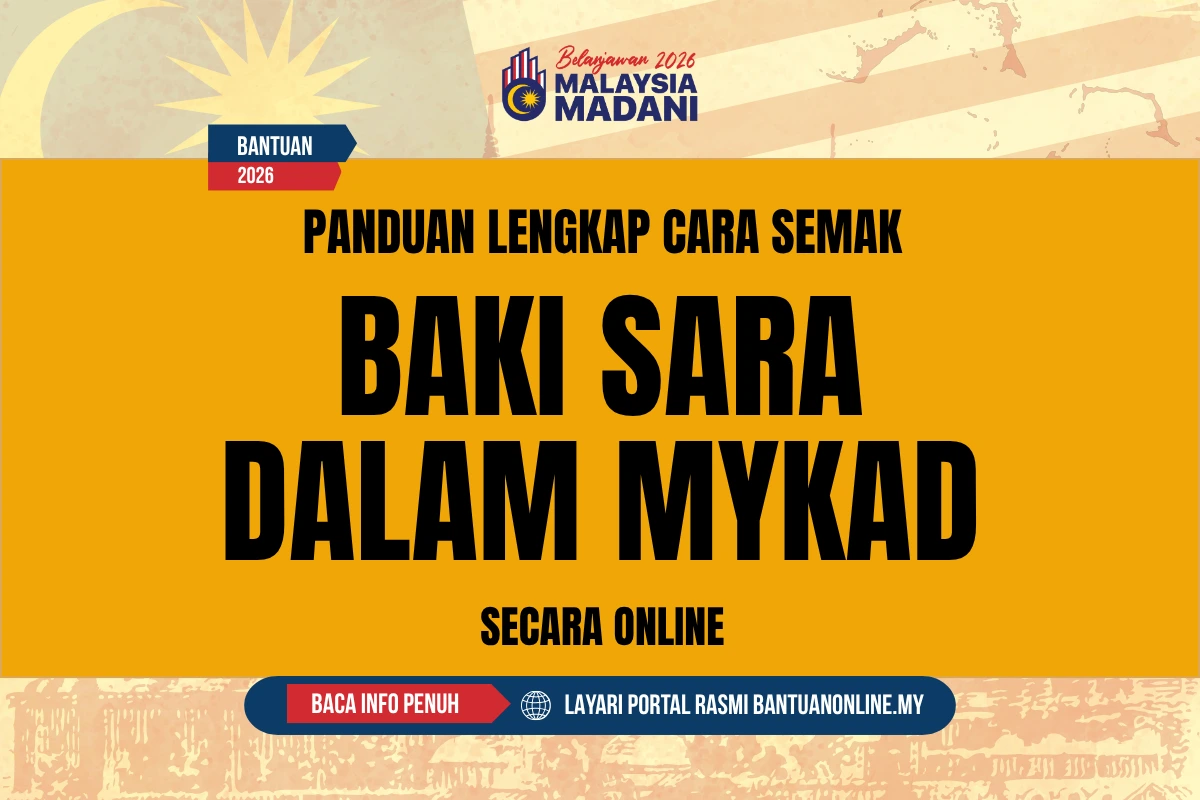 CARA SEMAK BAKI SARA 2026 ONLINE