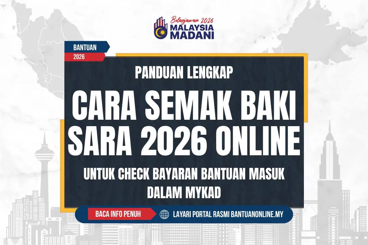 CARA SEMAK BAKI SARA 2026 ONLINE